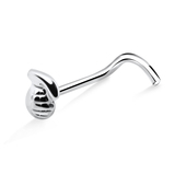 Little Bomb Shaped Silver Curved Nose Stud NSKB-361